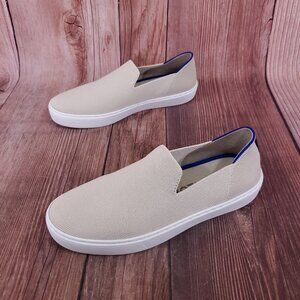 *READ* Rothys Womens Size 8 The Original Slip On Sneaker Sand Knit Shoes
